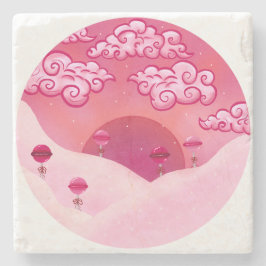 Lollipops en wolken stenen onderzetter