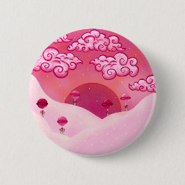 Lollipops en wolkenillustratie ronde button 5,7 cm