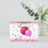 Lollipops et sucreries Invitation d'anniversaire (Debout devant)