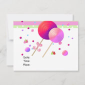 Lollipops et sucreries Invitation d'anniversaire (Dos)