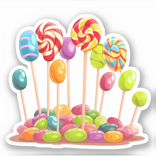 Lollipops kweken van Jelly Beans Sticker (Voorkant)