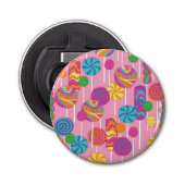 Lollipops Snoep Pattern Button Flesopener (Voorkant)