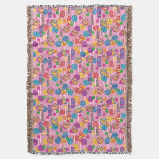 Lollipops Snoep Pattern Deken (Voorkant Verticaal)