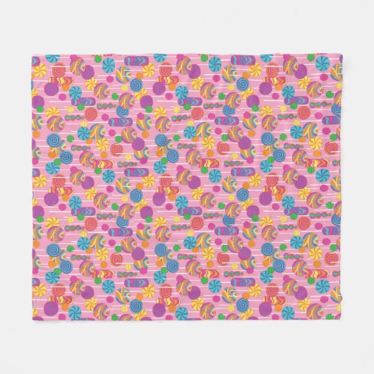 Lollipops Snoep Pattern Fleece Deken (Voorkant (Horizontaal))