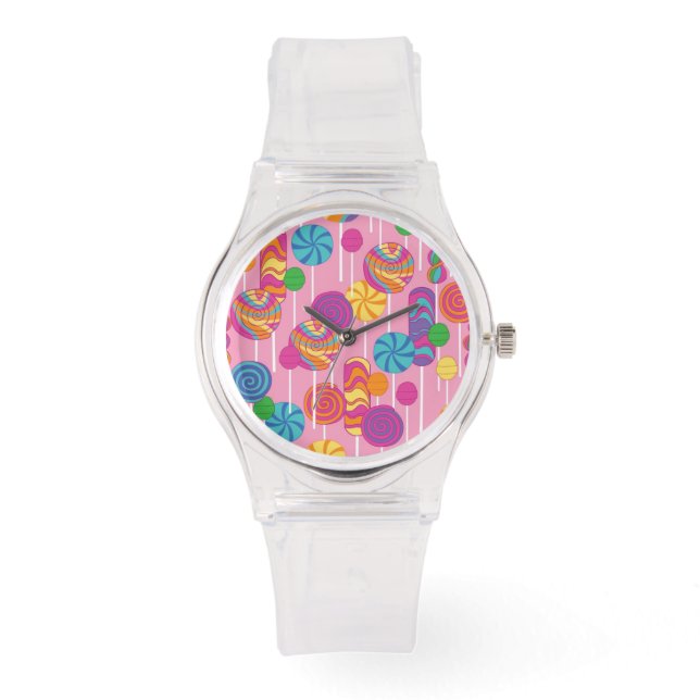 Lollipops Snoep Pattern Horloge (Voorkant)