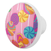 Lollipops Snoep Pattern Keramische Knop (Rechts)