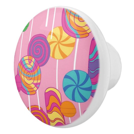 Lollipops Snoep Pattern Keramische Knop (Rechts)