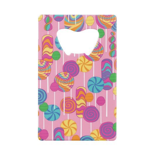 Lollipops Snoep Pattern Kredietkaart Flessenopener (Voorkant)