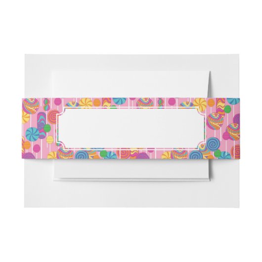 Lollipops Snoep Pattern Uitnodigingen Wikkel (Voorkant Voorbeeld)