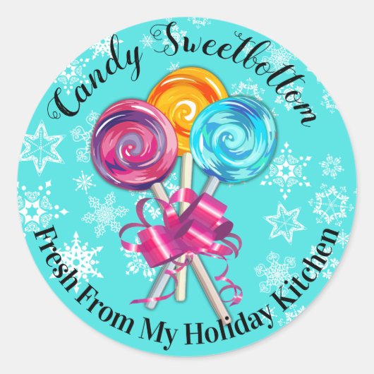 Lollipops uit de keuken van Kerst sticker (Voorkant)