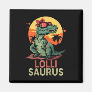 Lollisaurus Dino Dinosaur Lolli-saurus T-rex Funny Magneet