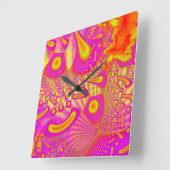 LollyPoP 3D Fused Glass Fractal Vierkante Klok (Hoek)