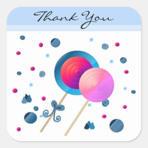 Lollypop Bedankt Vierkante Sticker