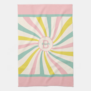 'Lollypop Vibes', retro monogram Theedoek