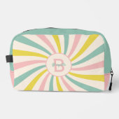 'Lollypop Vibes', retro pastelwerveling Achterzijd Toilettasje (Voorkant)