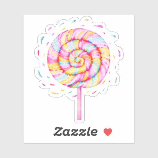 Lollypop Zoete Snoep Caramel Drops Illustratie Sticker (Vel)