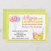 Lollypops et invitation de fête d'anniversaire de (Devant / Derrière)
