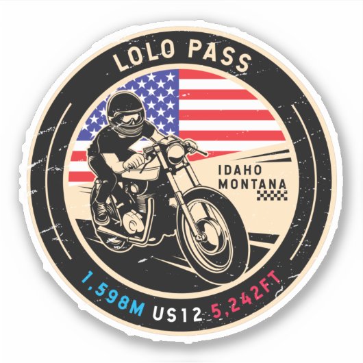 Lolo Pass Idaho-motorfiets Sticker (Voorkant)