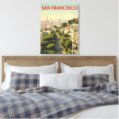 Lombard Street, San Francisco | retro Canvas Afdruk (Insitu (Slaapkamer))