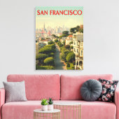 Lombard Street, San Francisco | retro Canvas Afdruk (Insitu (Woonkamer))