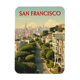 Lombard Street, San Francisco |  retro Magneet