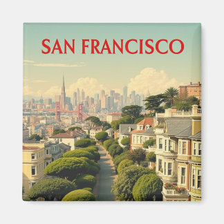 Lombard Street, San Francisco | retro Magneet