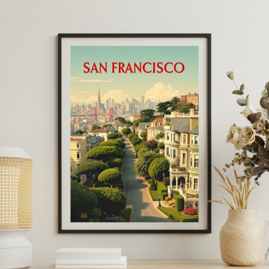 Lombard Street, San Francisco | retro Poster