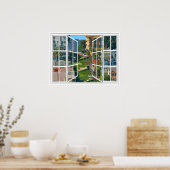 Lombard Street White 24 Pane Open Window Poster (Keuken)