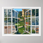 Lombard Street White 24 Pane Open Window Poster (Voorkant)