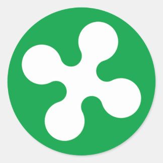 Lombardije (Italië) Vlag Ronde Sticker