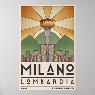 Lombardije Skyline Art Print - Milano stadsgezicht