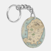 Lombok Indonesia Island Map Tropical Keychain (Voorkant Links)