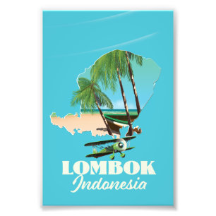 Lombok Indonesië kaart Foto Afdruk