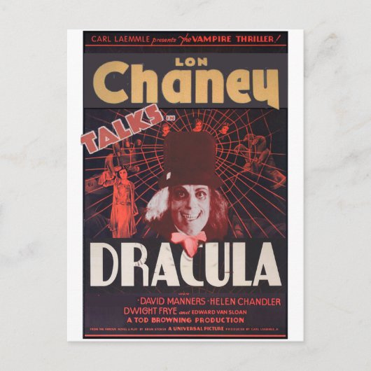 Lon Chaney als Dracula Briefkaart (Voorkant)
