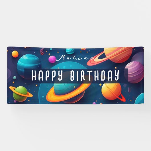 Lona cumpleaños personalizada spandoek (Horizontaal)