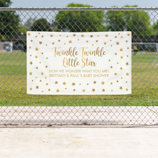 Lona Twinkle Twinkle Little Star Baby Shower sign Spandoek (Insitu)
