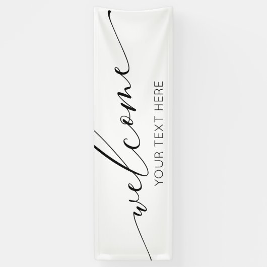 Lona WELCOME black and white Sign banner backdrop  (Verticaal)