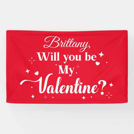 Lona Will you be my Valentine? banner (Horizontaal)