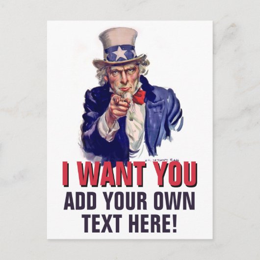 L'Oncle Sam vous veut ! Carte postale faite sur (Devant)