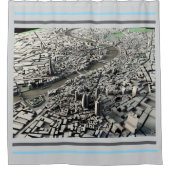 Londen 2015 Stadsplattegrond: Luchtvaart Uitzicht Douchegordijn (Voorkant)