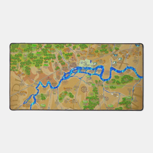 Londen Angelsaksische kaart Deskmat Bureaumat (Voorkant)