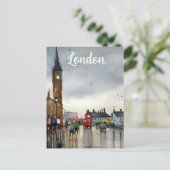 Londen aquarel briefkaart (Staand voorkant)