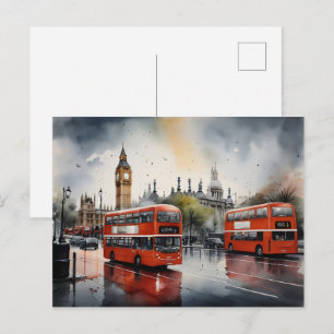 Londen aquarel kunst  briefkaart