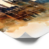 Londen-Big Ben-B, Waterverf Poster (Hoek)