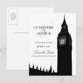 Londen Big Ben Modern Wedding Save the Date Aankondigingskaart (Voorkant / Achterkant)