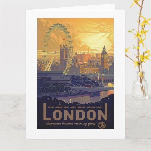 Londen Big Ben Parlement Thames River Kaart (Gele Bloem)