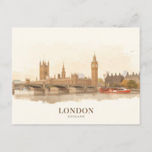 Londen Big Ben Thames Minimalistische Ansichtkaart Briefkaart