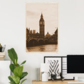 Londen - Big Ben - Thames - Poster (Thuiskantoor)