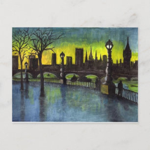 Londen bij Night Painting Briefkaart