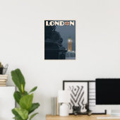 Londen bij Night Poster (Thuiskantoor)